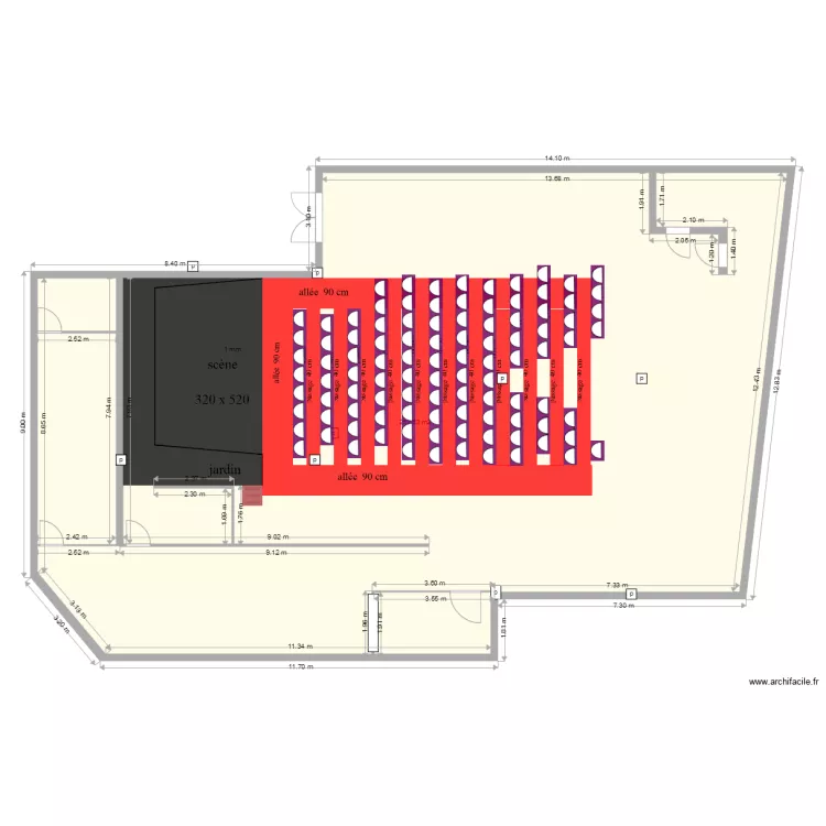 plan th&eacute;&acirc;tre V5. Plan de 
