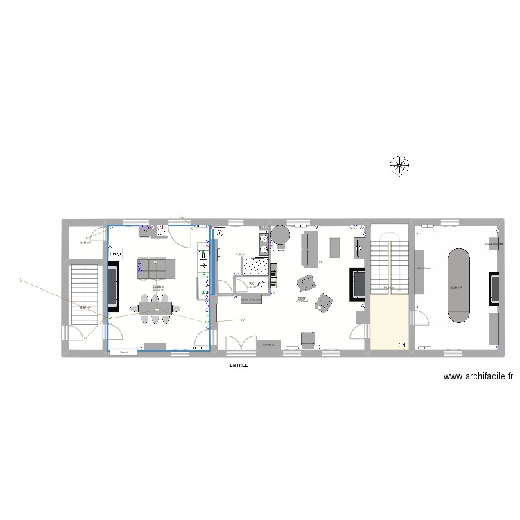 Siarrouy2. Plan de 18 pièces et 254 m2
