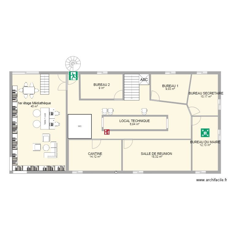 1er étage . Plan de 0 pièce et 0 m2