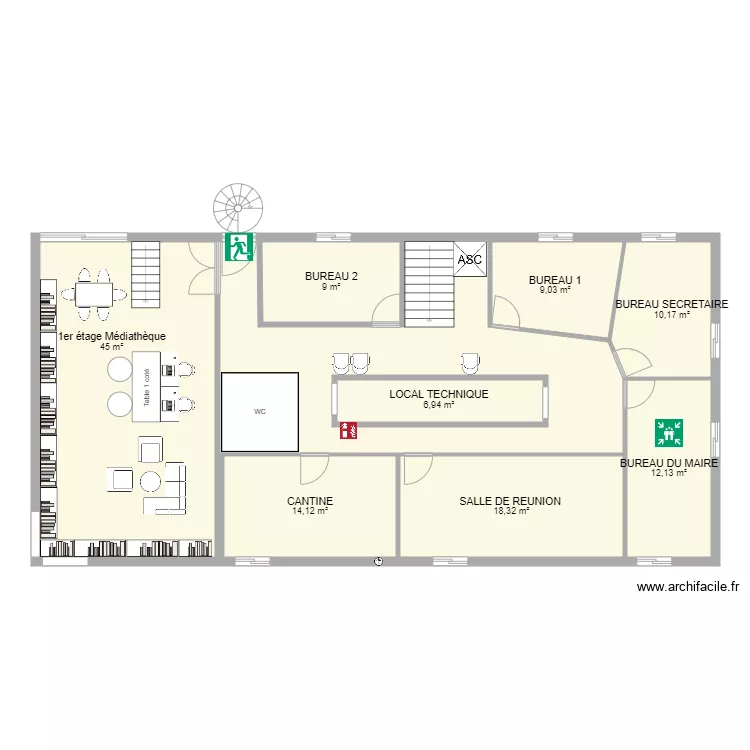 1er &eacute;tage . Plan de 