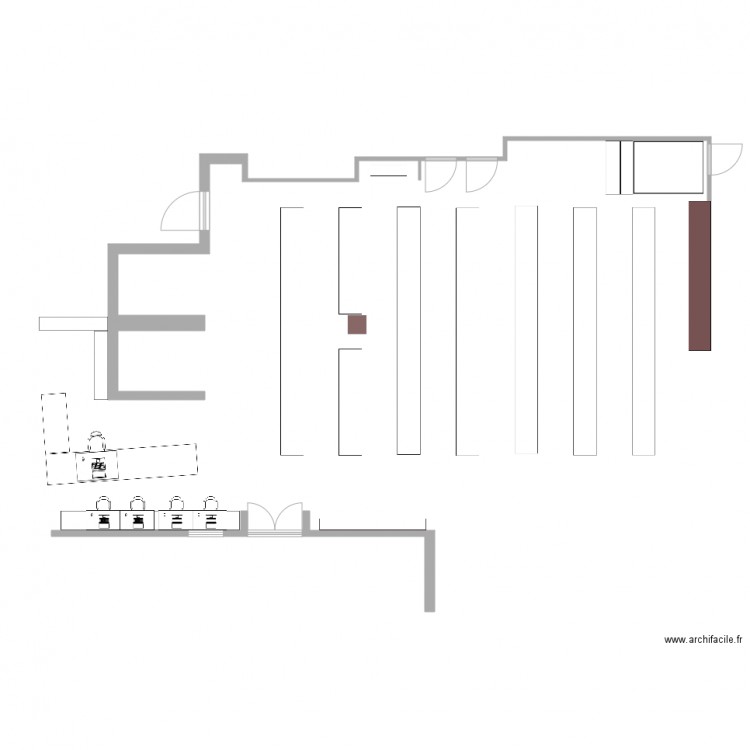 Salle 2 configuration V1. Plan de 0 pièce et 0 m2