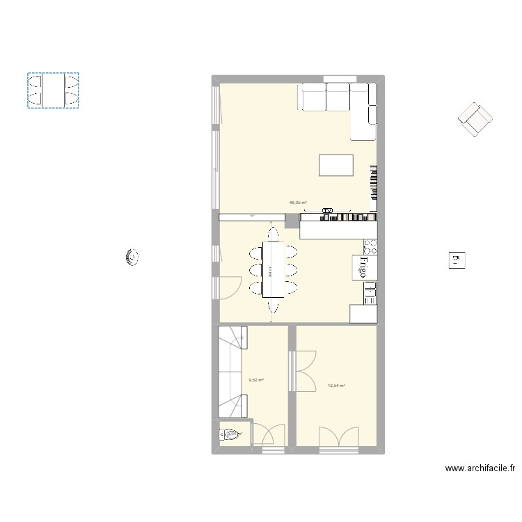 20 ImpM - rdc v2. Plan de 4 pièces et 71 m2