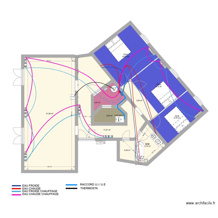  strasbourg plan PAC AIR EAU . Plan de 10 pièces et 113 m2