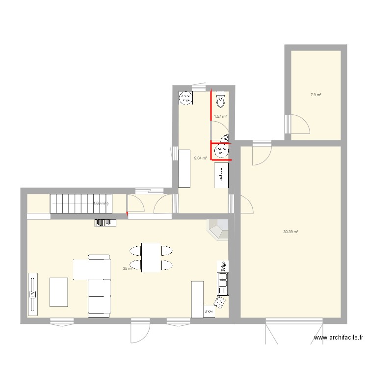 bas de la maison. Plan de 0 pièce et 0 m2