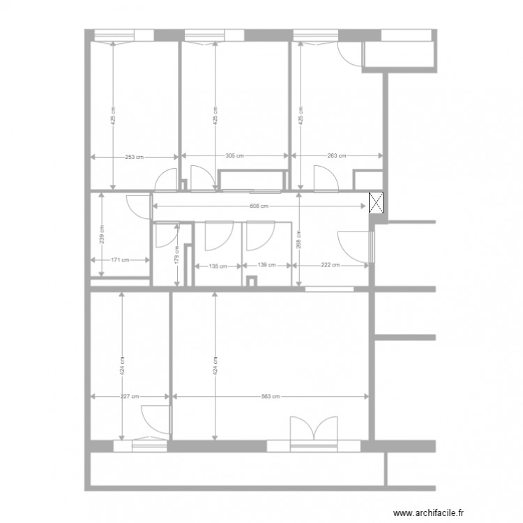 Appart Versailles existant. Plan de 0 pièce et 0 m2