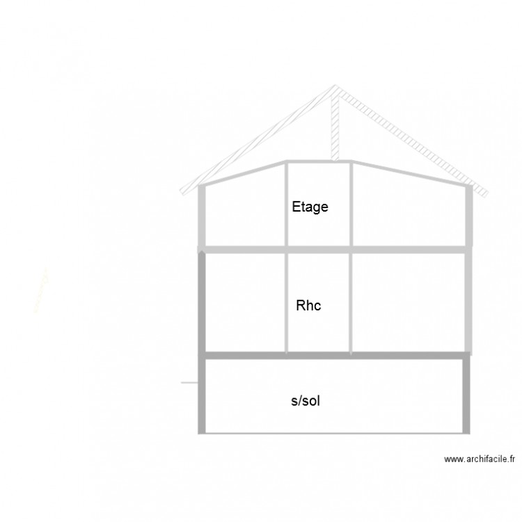 coupe. Plan de 0 pièce et 0 m2