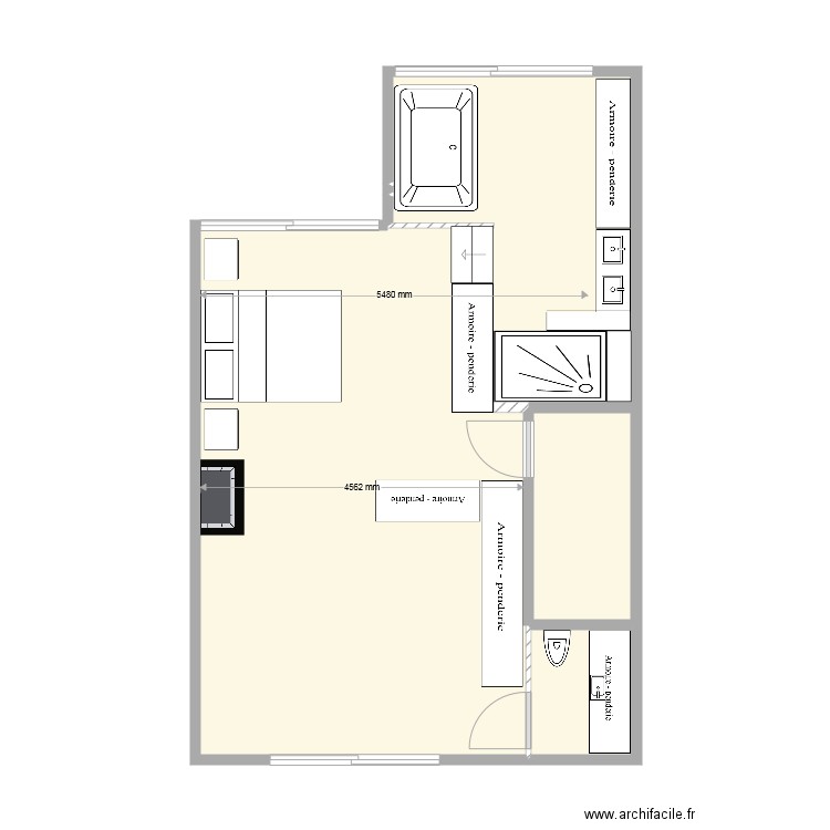 aménagement toiture 3. Plan de 3 pièces et 51 m2