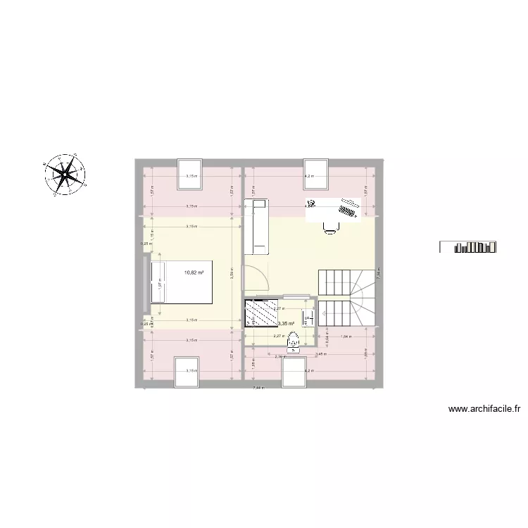 combles esc quart tournant. Plan de combles esc quart tournant. Plan de