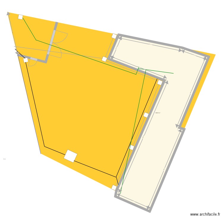 terrain2. Plan de 1 pièce et 138 m2