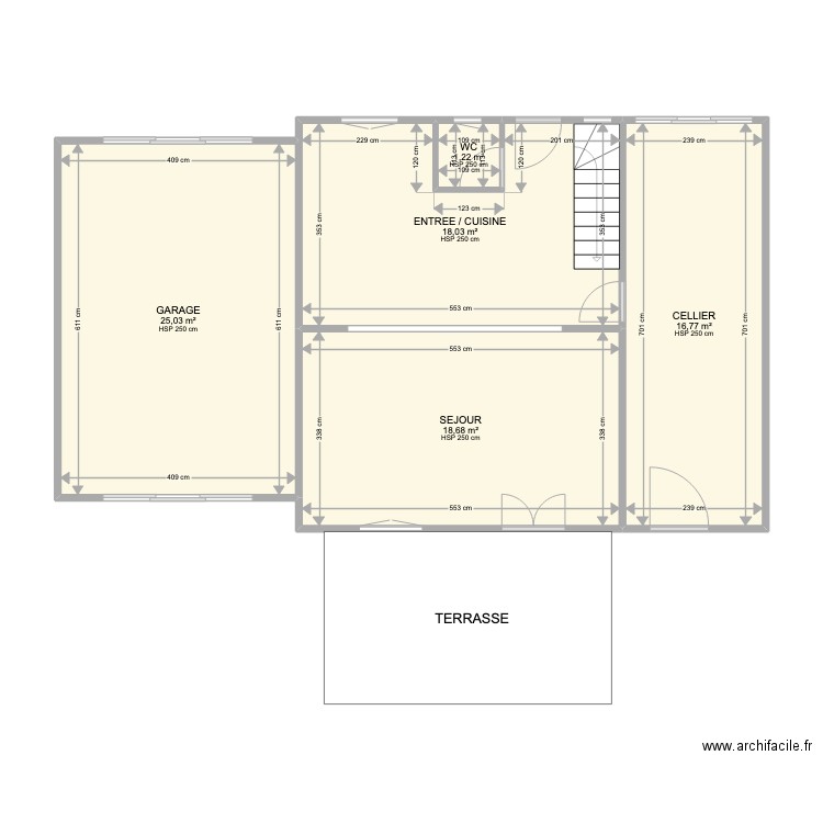 Chambon. Plan de 5 pièces et 80 m2