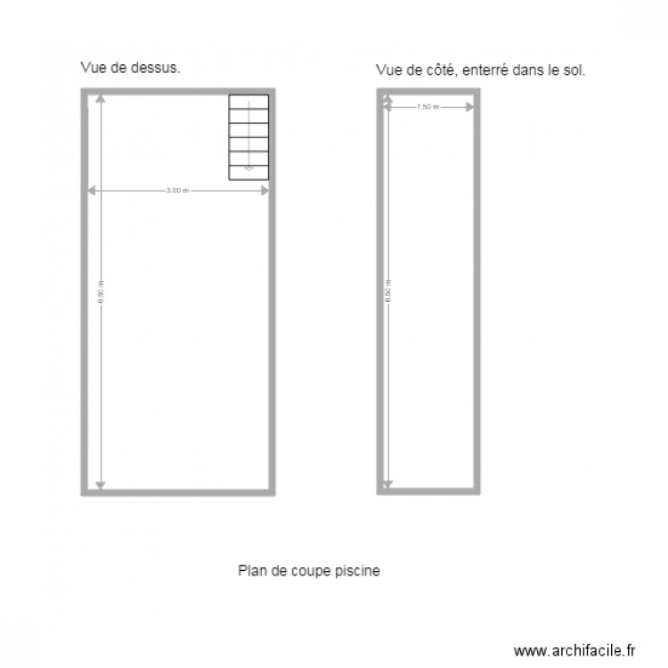 Plan de coupe piscine. Plan de 0 pièce et 0 m2