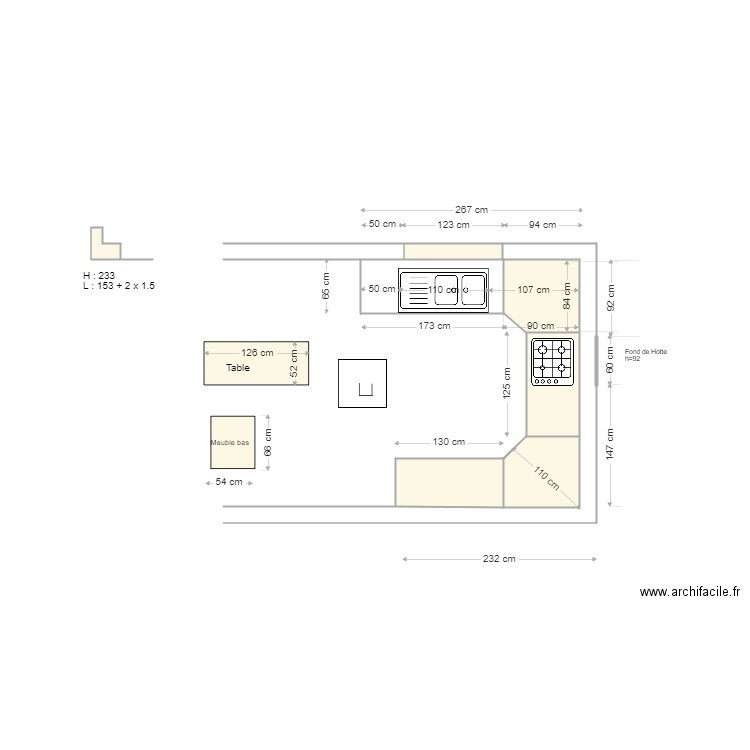 cuisine. Plan de 0 pièce et 0 m2