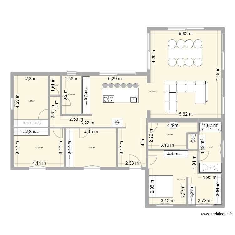 maison St Aubin 2. Plan de 10 pièces et 160 m2