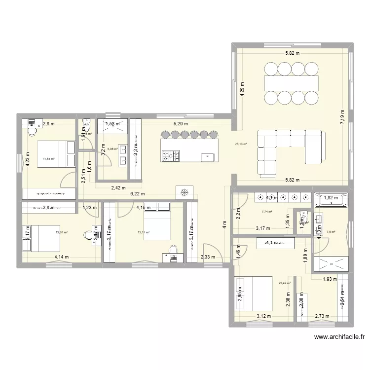 maison St Aubin 2. Plan de 10 pièces et 159 m²