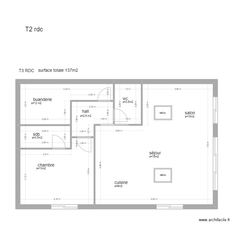 T3 rdc. Plan de 0 pièce et 0 m2