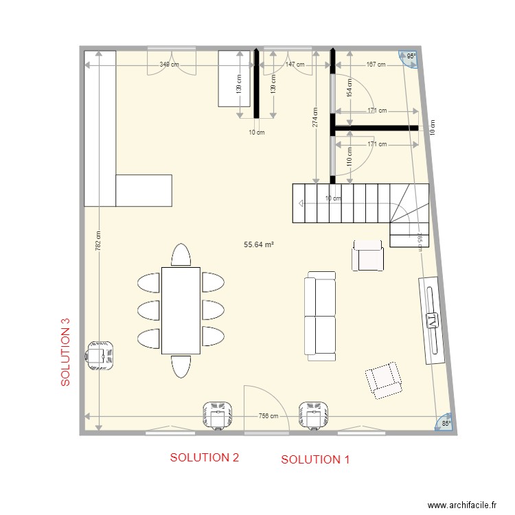 brezolles gite. Plan de 1 pièce et 56 m2