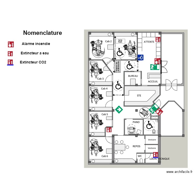Cabinet dentaire plan d'implantation. Plan de 0 pièce et 0 m2