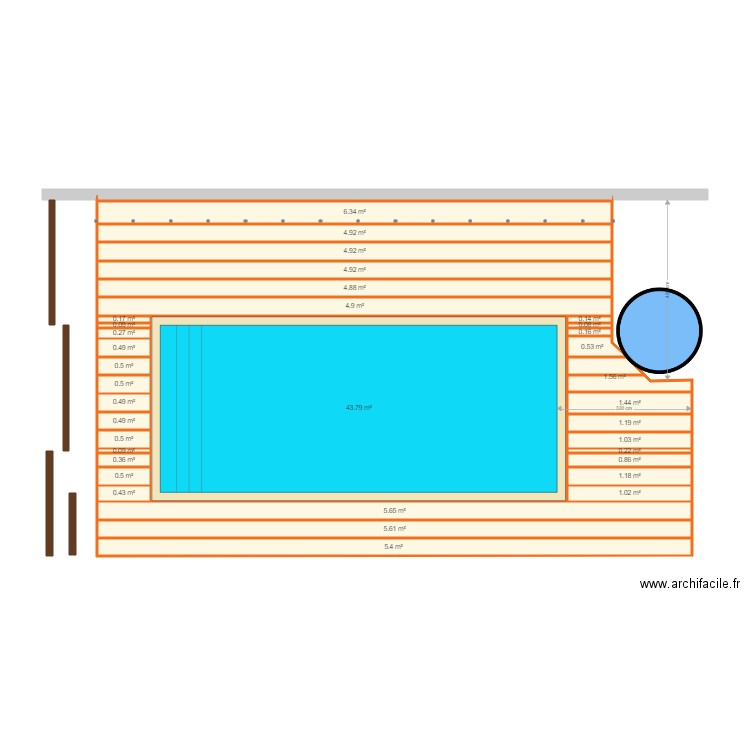 lambourde piscine et plots. Plan de 0 pièce et 0 m2