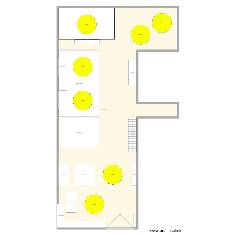 Aménagement hall manche. Plan de 1 pièce et 422 m2