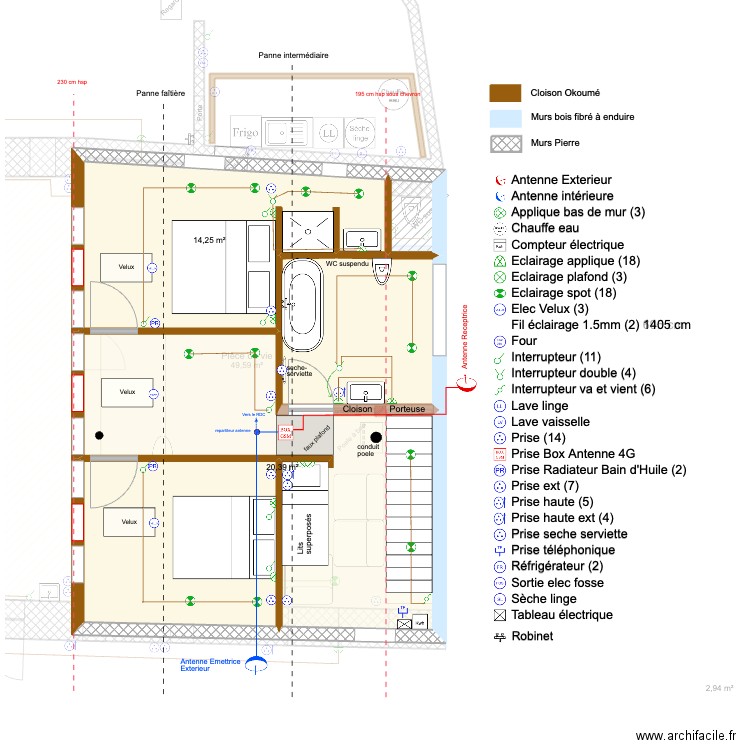 ISSARLES V4. Plan de 9 pièces et 149 m2