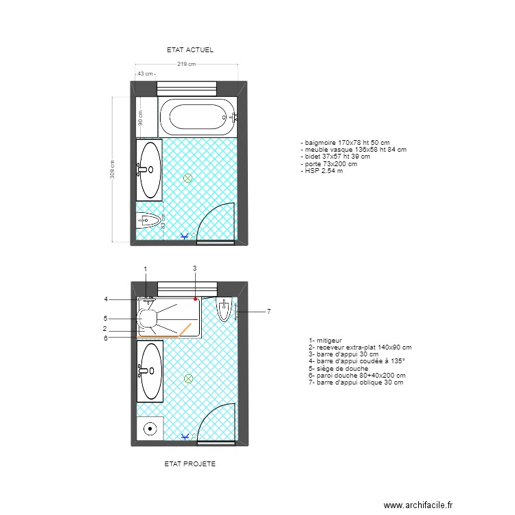 ACCESS MAILLE. Plan de 2 pièces et 13 m2