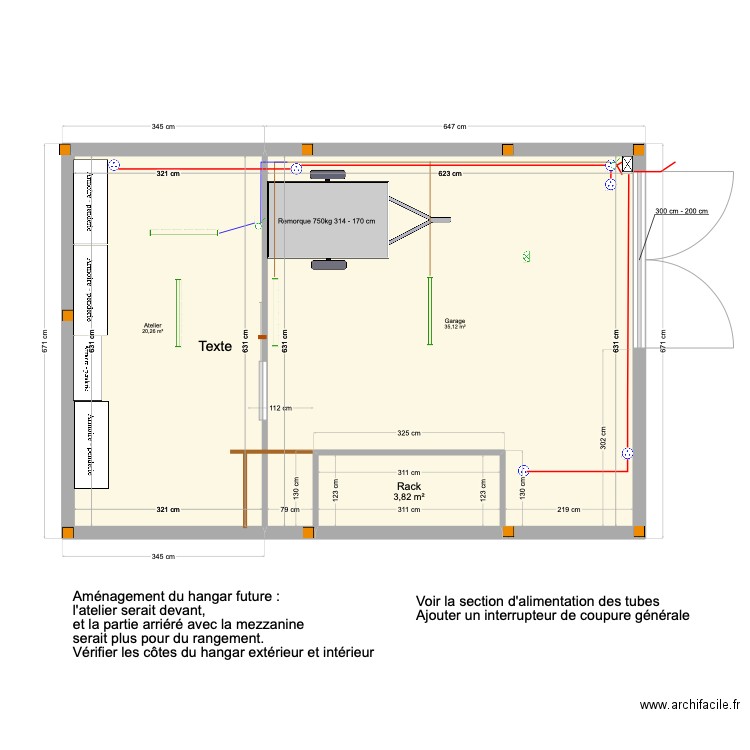 Plan Hangar. Plan de 0 pièce et 0 m2
