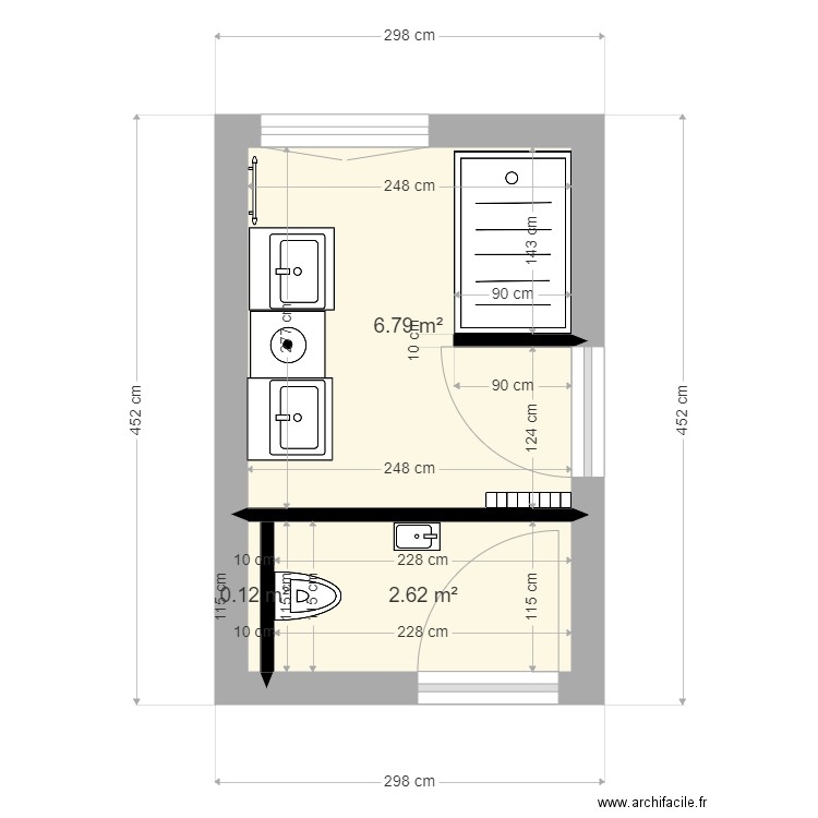 SDB. Plan de 0 pièce et 0 m2