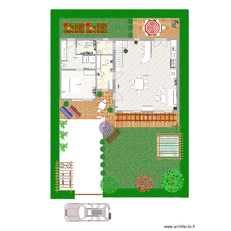 Maison Paradou. Plan de 10 pièces et 133 m2