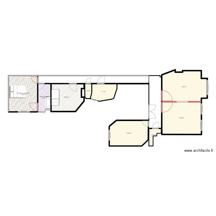 Plan existant_ Felix Faure_projet. Plan de 0 pièce et 0 m2