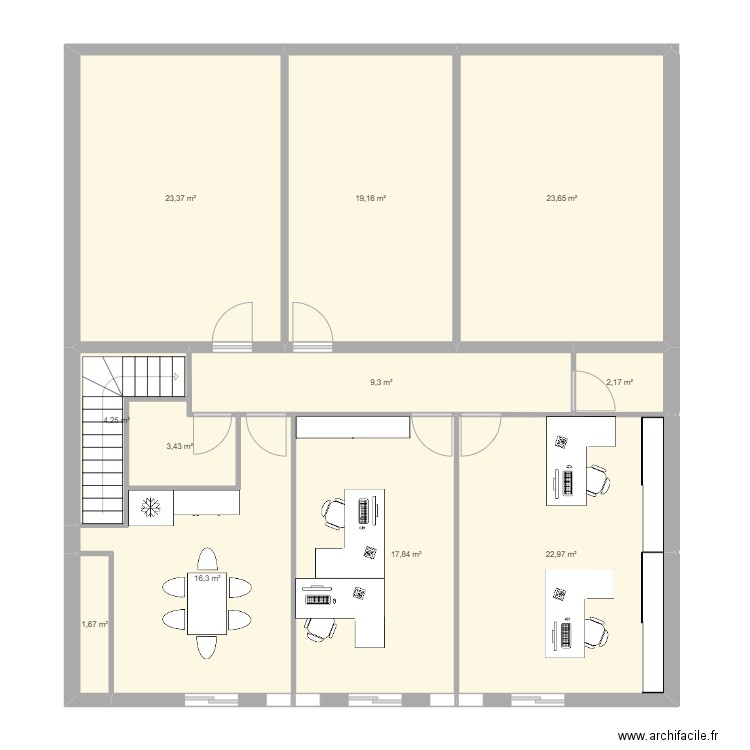 Open space état des lieux. Plan de 0 pièce et 0 m2