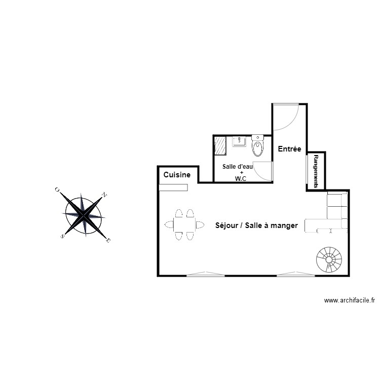 PLAN DUPLEX BERNOT 1ER NIVEAU. Plan de 0 pièce et 0 m2