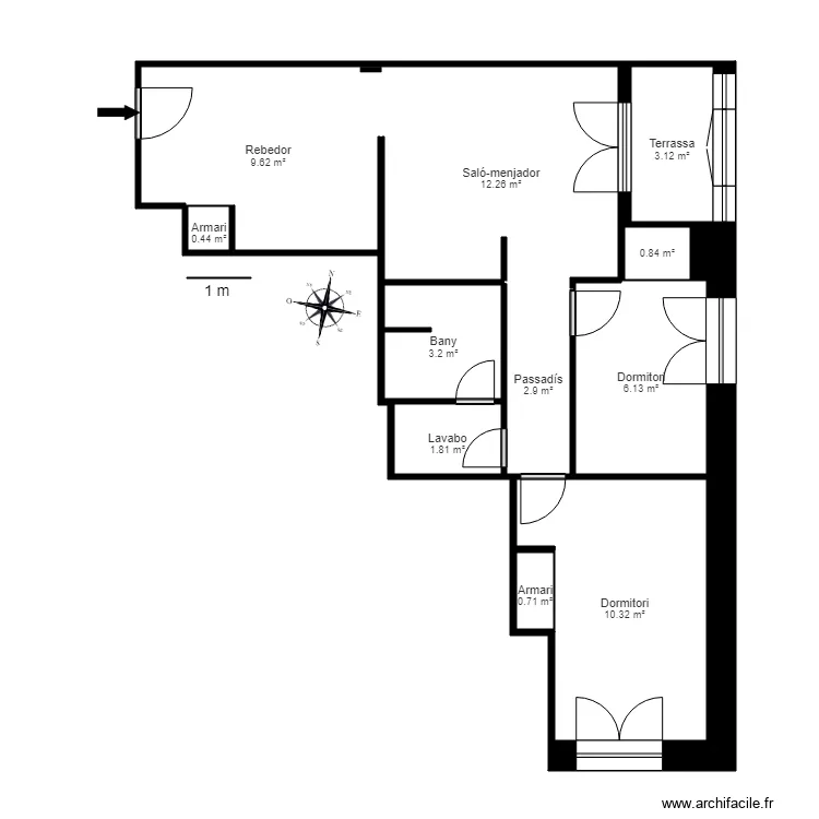 ED LES ARRIBES BLOC A PLANTA 1 AP 114. Plan de ED LES ARRIBES BLOC A PLANTA 1 AP 114. Plan de
