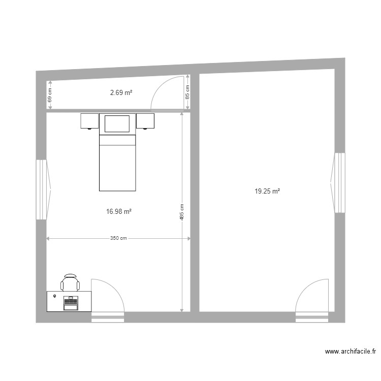 Chambres erwan 2021. Plan de 0 pièce et 0 m2