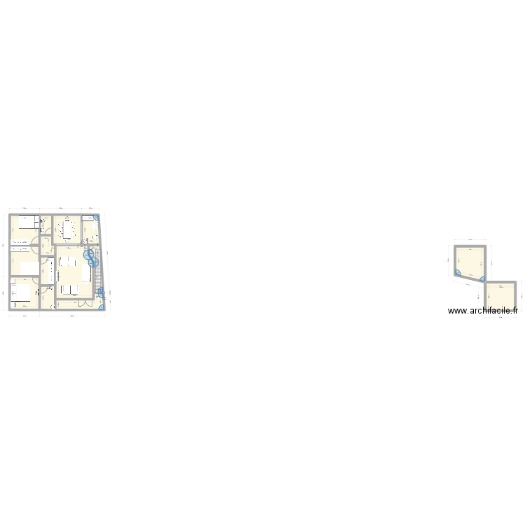 kee. Plan de 13 pièces et 105 m2