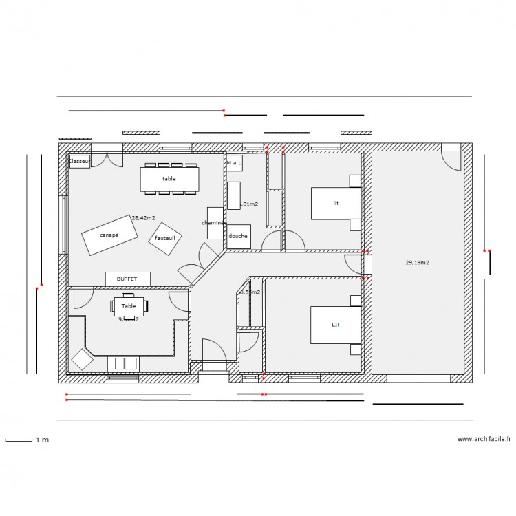 N  1. Plan de 0 pièce et 0 m2