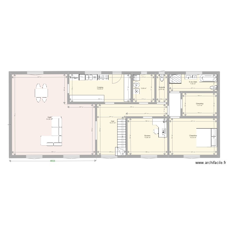 MAISON 200522. Plan de 9 pièces et 143 m2