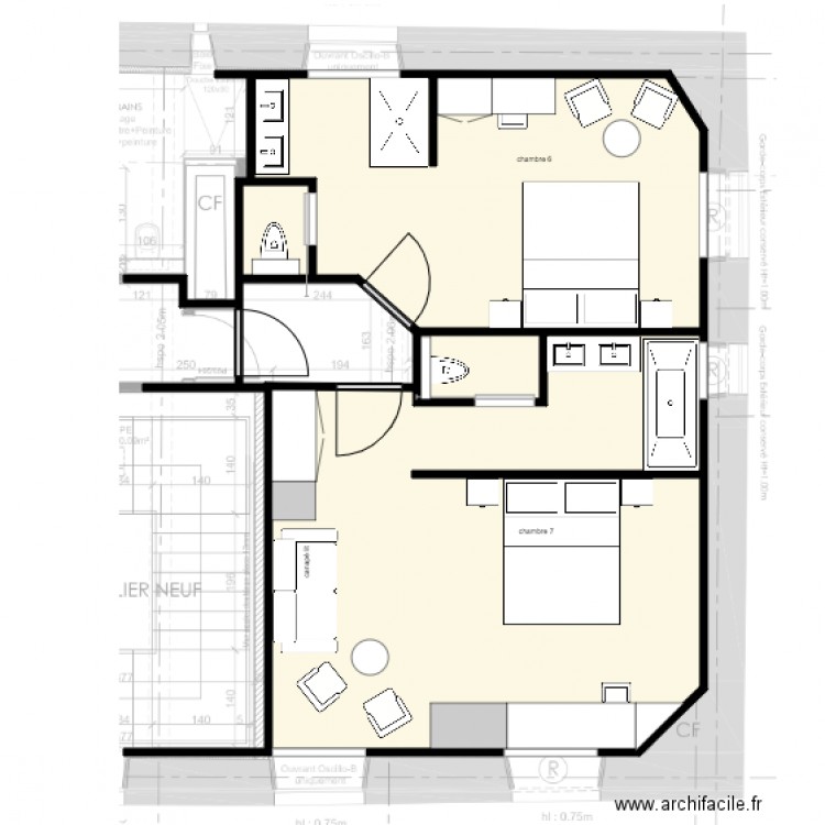 Chambre 6 et 7 Lisa Paunovitch F. Plan de 0 pièce et 0 m2