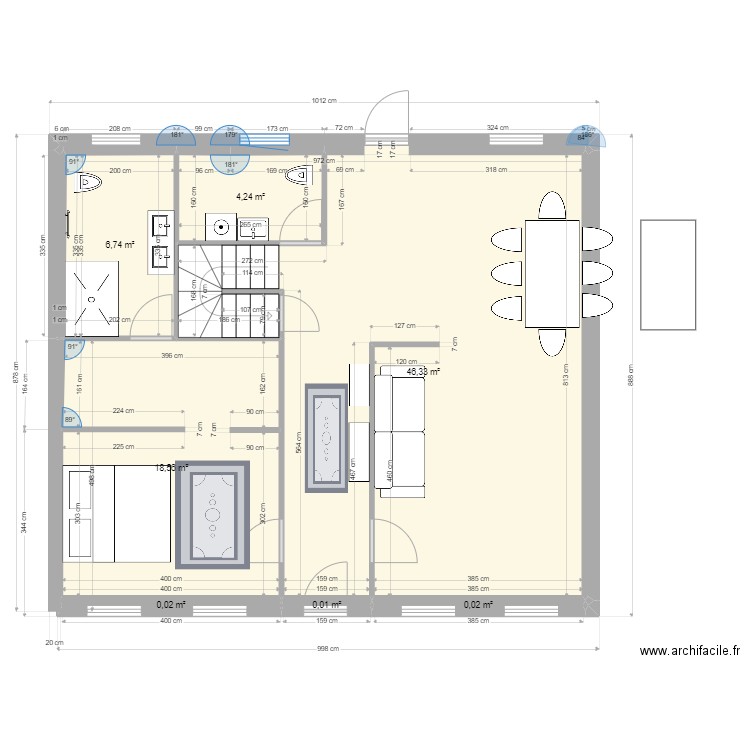 RDC Wingen. Plan de 8 pièces et 76 m2