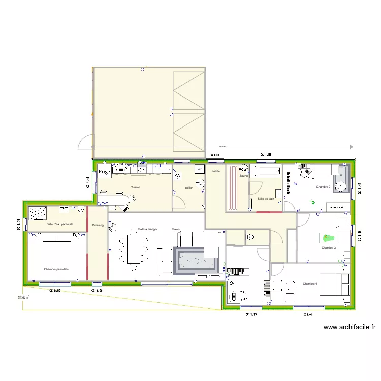 Colin V5 circuits prises. Plan de 