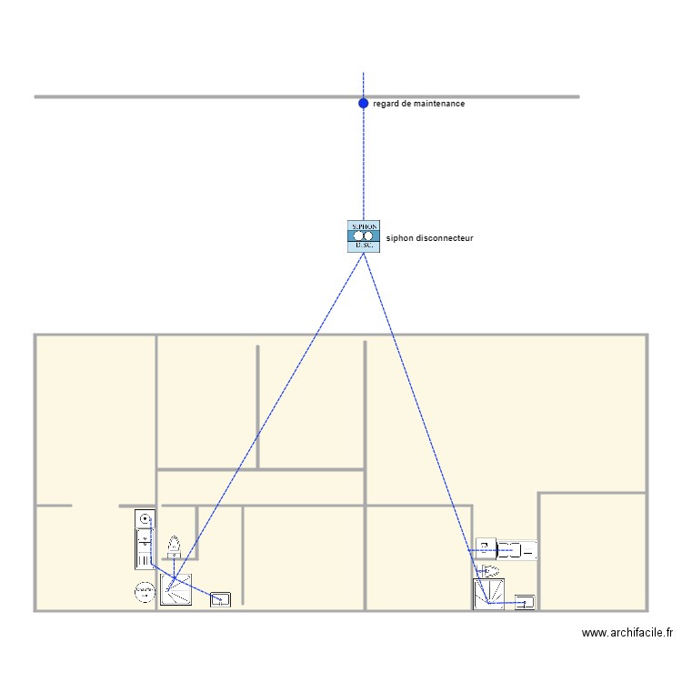 laroche ass 1326. Plan de 6 pièces et 134 m2