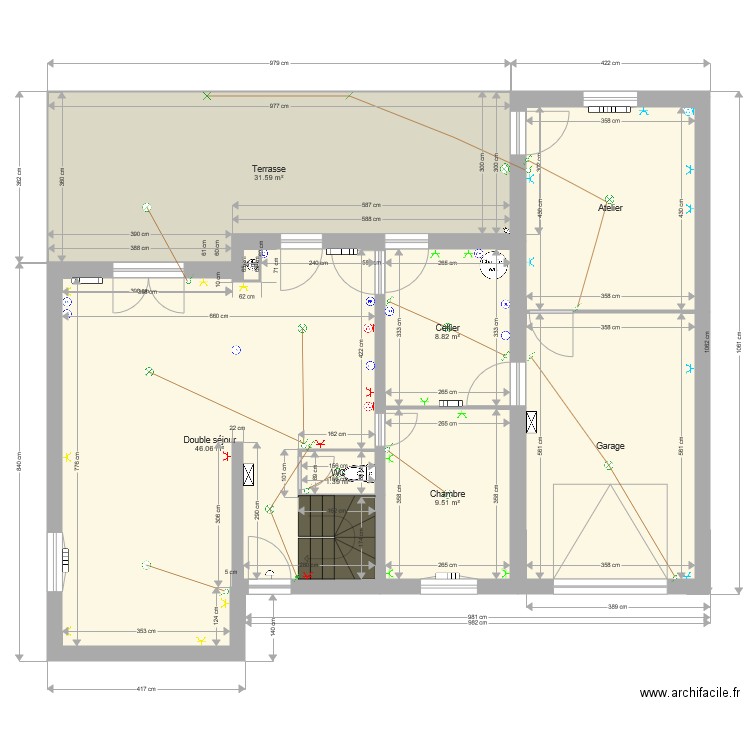 Plan extension avec étage avec elec. Plan de 0 pièce et 0 m2