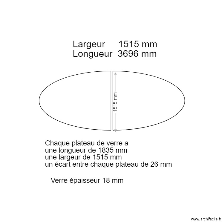 Plateau de la Table et  ou Bureau. Plan de 0 pièce et 0 m2