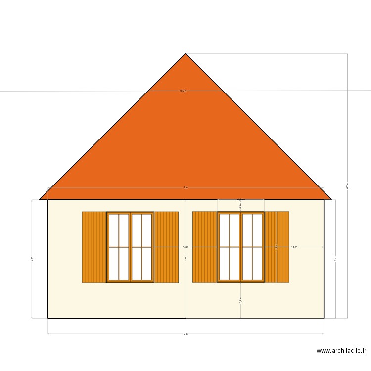 PLAN PIGNON 2 + TOITURE. Plan de 0 pièce et 0 m2