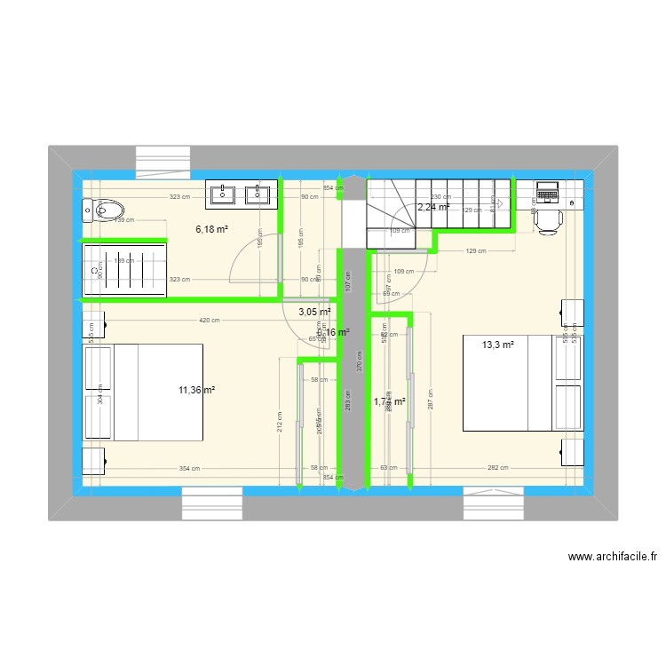 rigal 3. Plan de 7 pièces et 84 m2
