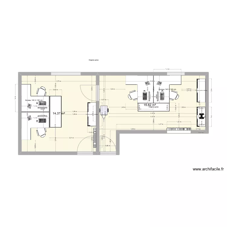 Bureau DIM3. Plan de 
