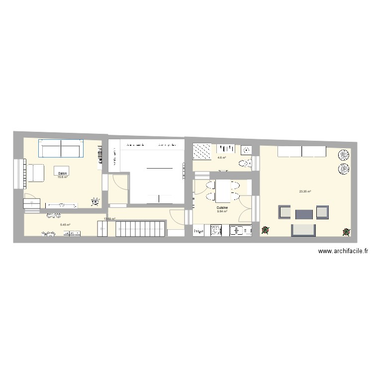 Anatole France 1er appartement aménagé. Plan de 0 pièce et 0 m2