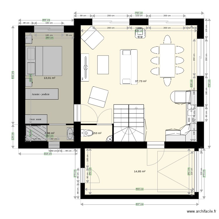 tb pontivy. Plan de 10 pièces et 111 m2