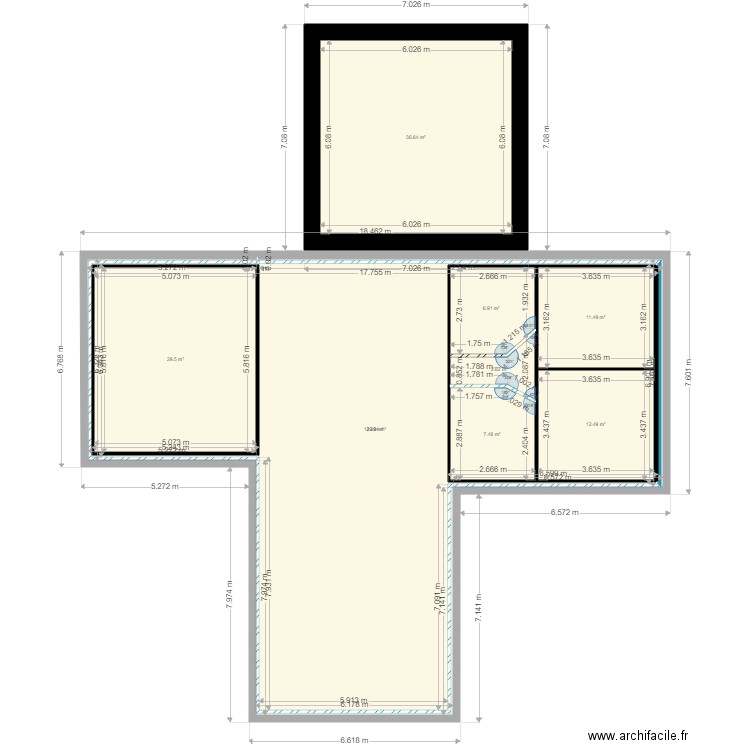 plan cote. Plan de 0 pièce et 0 m2