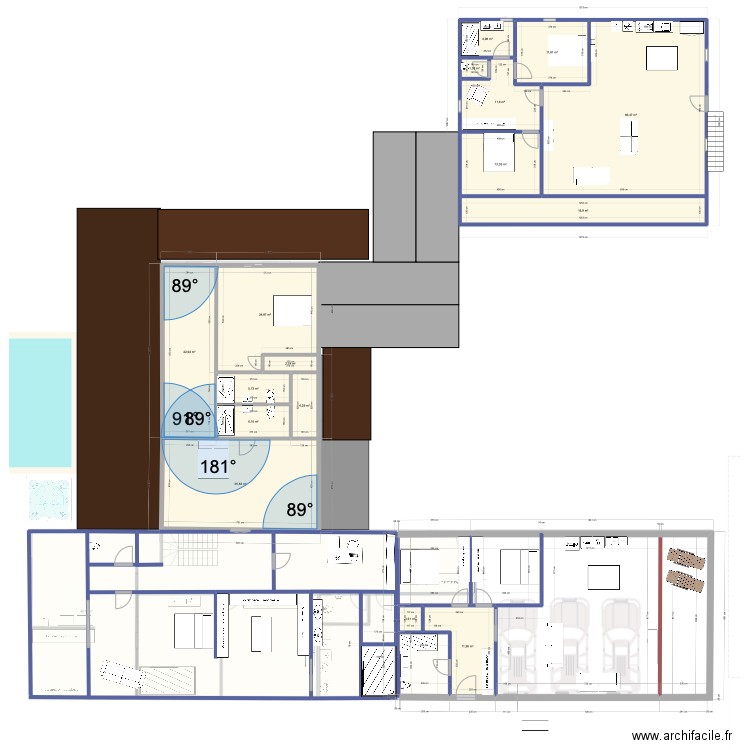 Plans Brognon julien Debesse avec futur cabinet. Plan de 30 pièces et 968 m2