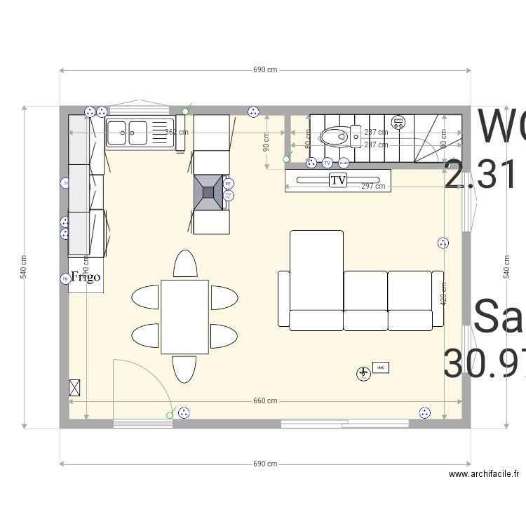 Maison villiers. Plan de 0 pièce et 0 m2